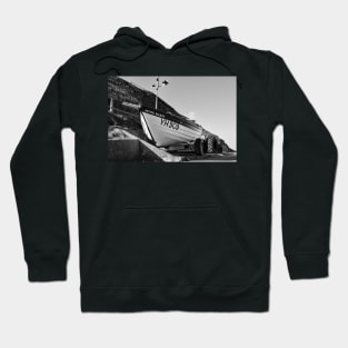 Traditional crab fishing boat on the Norfolk coast Hoodie